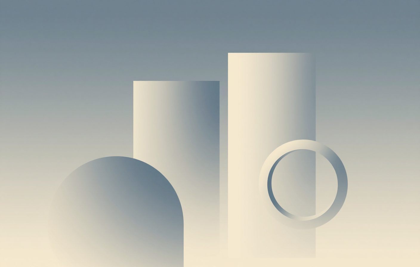 Four solid-colored pillars representing content pillars for social media.